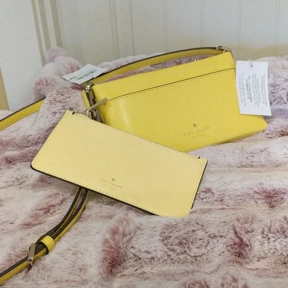 Kate Spade Sadie Saffiano Leather Top Zip Crossbody And Removable Pouch Set NWT - Picture 3 of 7